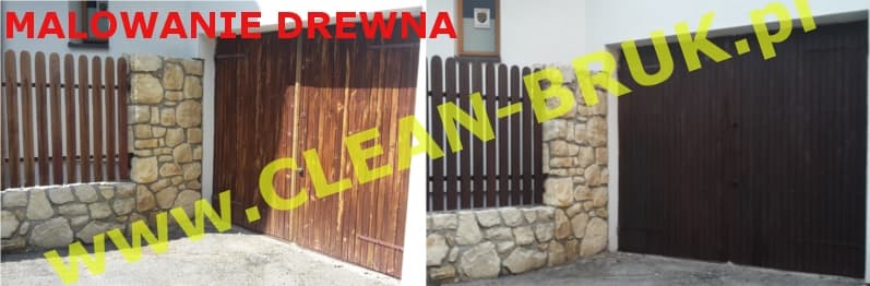 Czyszczenie i konserwacja drewnianej bramy garażowej w Krakowie