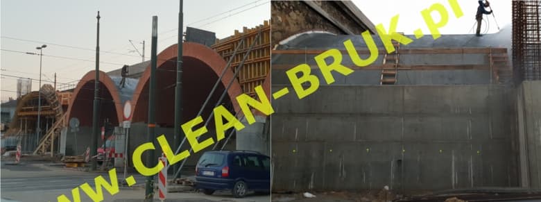 Hydromonitoring betonu na wiadukcie nad Grzegórzecką w Krakowie