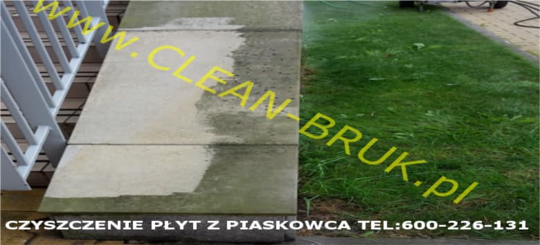 zmywanie zielonych nalotów z piaskowca w Krakowie