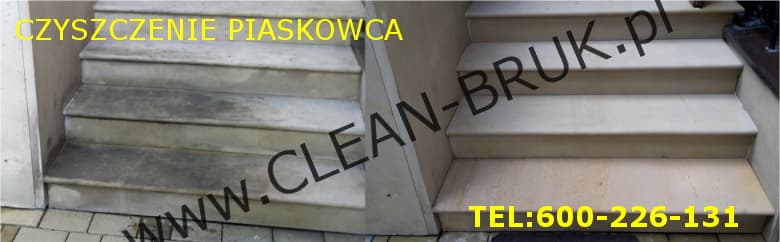 czyszczenie schodów kamiennych z piaskowca w Krakowie