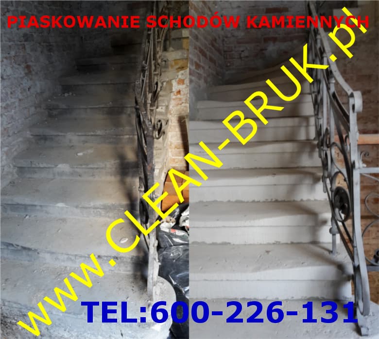 piaskowanie schodów kamiennych w Krakowie
