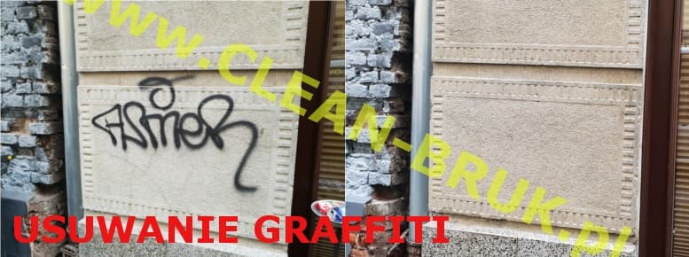Zmywanie grafitti z fasady w Krakowie